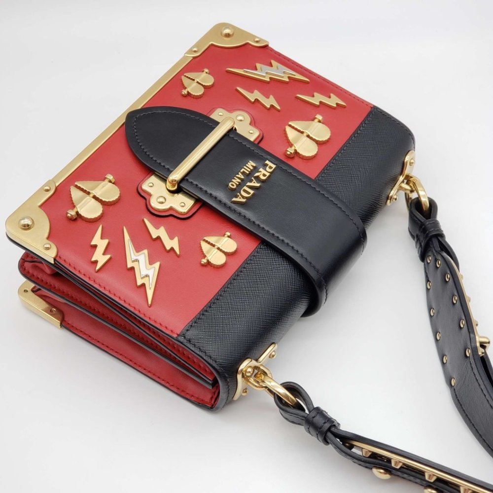100% Authentic Prada Cahier Leather Red Shoulder Bag - Picture 5 of 14